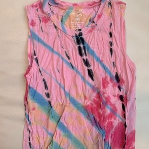 Flowers by Zoe pink tie dye tank